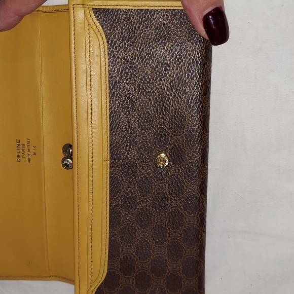 Celine Macadam Long Brown Wallet with Kisslock coin - Picture 7 of 10